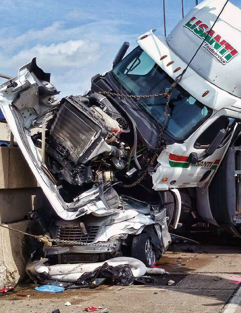 Truck and car accident
